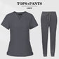 Women's Nursing Scrubs Short Sleeve Tops+Pants