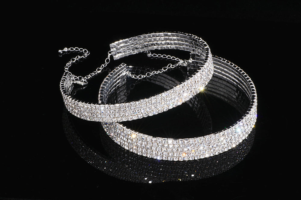 Fashion Choker Necklace Jewelry Full Of Diamonds